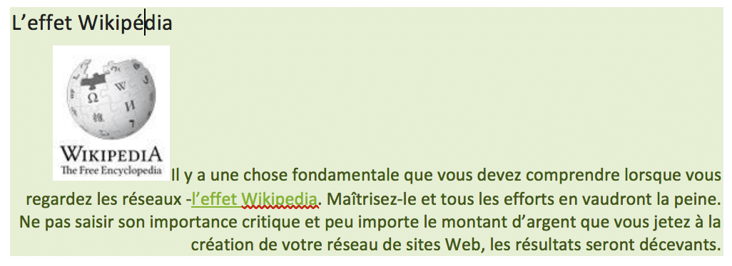 Effet Wikipédia avec un réseau de site multi-sites SeoTaster par Searchbooster